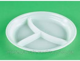 Тарiлка 205мм, 3-секц.100шт./уп.