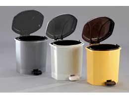   Гор Вiдро з педалью 9л беж/метал/мрамор