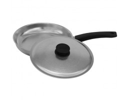 Сковорода алюминиевая 18 см Биол Блеск с крышкой 1804БК