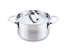 Каструля нержавіюча Maestro з кришкою 24 см 5 л Steel MR-3511-24