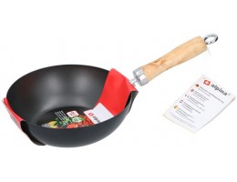 Сковорода-вок 20см с антипр покрытием дерев'яна ручка AL 13056