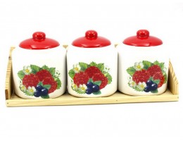 Набiр банок 3-пр кер. д/сипучих 500 мл на пiд. 