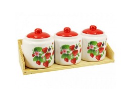 Набiр банок 3-пр кер. д/сипучих 500 мл на пiд. 