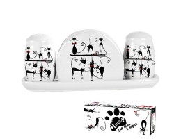  Набір для солі і перцю з салф. на керам. підставці 