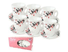 Набiр чайний 12пр. Червоне/чорне 190мл S&T30055-1066