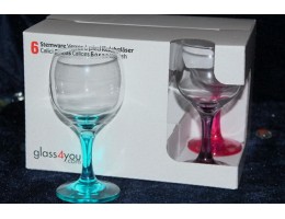 Pas.97862 bistro бокалы д/вина цветные 6*210мл