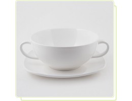 Бульйонниця з блюдцем 225гр "White Linen" MR-10001-12/13