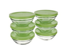 Набір салатників 6шт з кришкою Pasabahce Шефс 53553 / в 14см