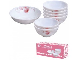 Набір салатників Рожева орхiдея 7шт(1шт-8', 6шт- 4,5')61099 S&T30056 61099