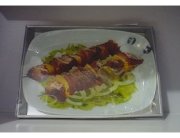 Блюдо скляне прямокутне 34,5*23,5  Шашлик ИТ S445014C/ T 312/ 14