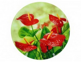 Блюдо скл. кругле d.30 Антуріум ИТ S3012/T009