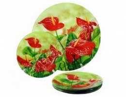 Набір 7-пр скл. д/торту Антуріум ИТ S T009