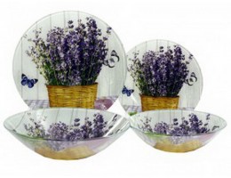 Набір 18-пр скл. для обіду Лаванда кошик ИТ S W030