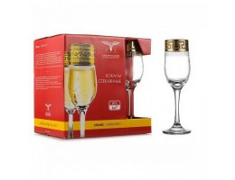 Набір келихів для шампанського 6шт Тулiп 200мл Грецький вiзерунок Pas.EAV03-160
