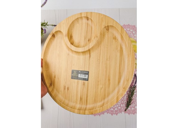 Блюдо бамбуковое круглое Wilmax Bamboo 35,5 см-2 секции WL-771045/А