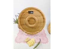 Блюдо бамбукове кругле Wilmax Bamboo 35,5 см-2 секції WL-771049/А