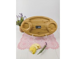Блюдо бамбукове овальне 40,5 * 23см - 3 секції Wilmax Bamboo WL-771040/А