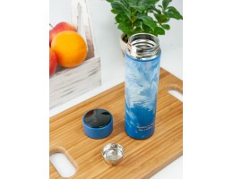 S-N MT-3566S Термос 450мл с iндикатором температури "Sky"  		