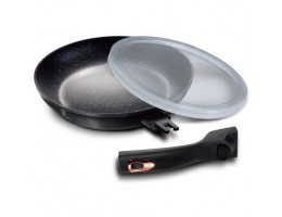 Сковорода 24 см антипригарная со съемной ручкой Berlinger Haus Black Rose BH-1951