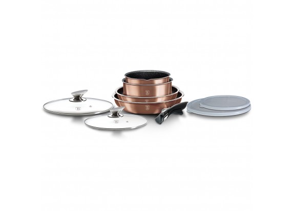 Набор кастрюль со сковородками и ковшом Berlinger Haus 9 предметов Metallic Line Rose Gold Edition BH 6147