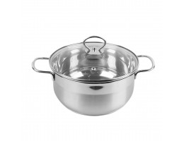 Кастрюля нержавеющая Maestro с крышкой 24 см 5,5 л Steel MR-3508-24