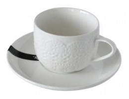 21-252-012 Чашка 250мл з блюдцем Lacy біла TM KRAUFF