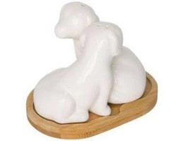 21-275-007 Н-р на підставці сіль/перець форма "Цуценята" 12*7.5*8см TM