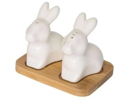 21-275-009 Н-р на підставці сіль/перець форма "Зайчики"10*8*8см TM Krauff