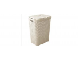 LM 122098 Корзина для білизни "Ротанг" 50л. біла роза																	