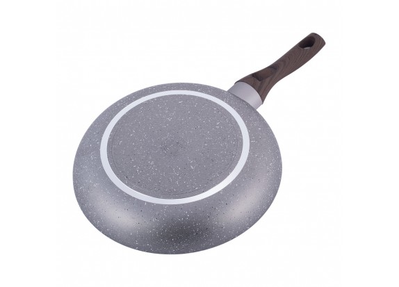 Сковорода 28см с антипригарным покрытием Grey marble из алюминия Kamille для индукции и газа АМА-4114