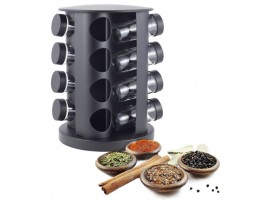 Набір ємностей для спецій 16шт на круглій підставці Kamille АМА-7046