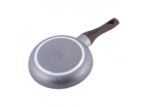 Сковорода 20см с антипригарным покрытием Grey marble из алюминия Kamille для индукции и газа АМА-4112