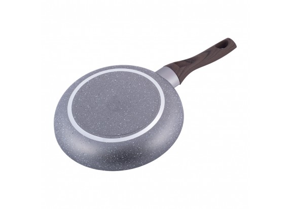 Сковорода 24см с антипригарным покрытием Grey marble из алюминия Kamille для индукции и газа АМА-4113