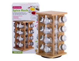 Набір ємностей для спецій на прямокутній підставці 16шт Kamille АМА-7042