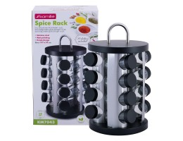 Набір ємностей для спецій на круглій підставці 16шт Kamille АМА-7043