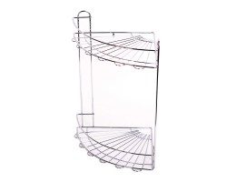 АМА 0175 Полиця 2-ярусна кутова 29.5*22*33см хромована