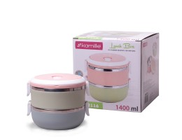 Ланч бокс обідній подвійний 1,4 л 16.5*15*13.5см Kamille АМА-2116