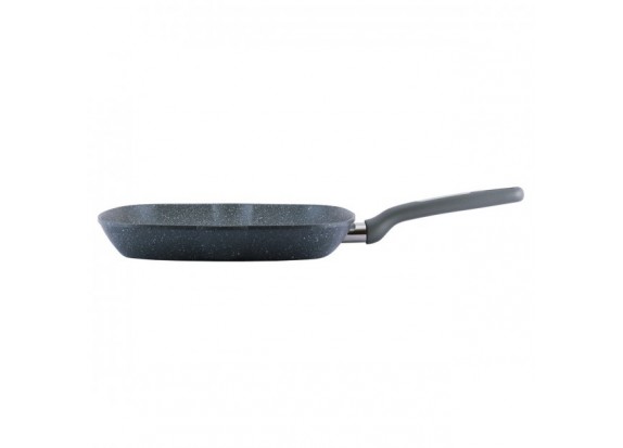 Сковорода-гриль 28*28*4см с гранитным покрытием без крышки Kamille для индукции и газа АМА-4278GR