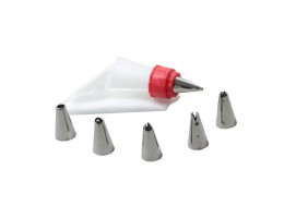 АМА 7779 Кондитерський мішок з перехідником і 6 сталевими насадками