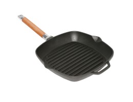 Сковорода-гриль чугунная 26 см со съемной ручкой Биол 1026