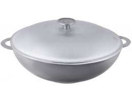 Сковорода WOK алюминиевая 28см 4 л с литыми ручками и крышкой Биол БЛ 2803K