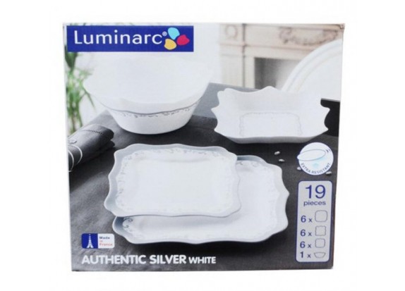 Столовый сервиз на 6 персон 19 предметов Luminarc Authentic Silver H8391