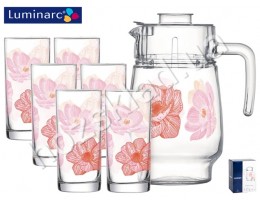Arc Anabella Pink(Q4799)Набір 7пр для напоїв (Кувшин*6шт.склянки)