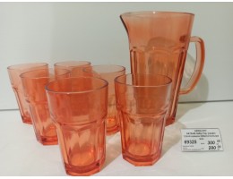 S&Т9448 Набір 7пр. (графін 1,2л+6 склянок 320мл) 2 кольори мікс